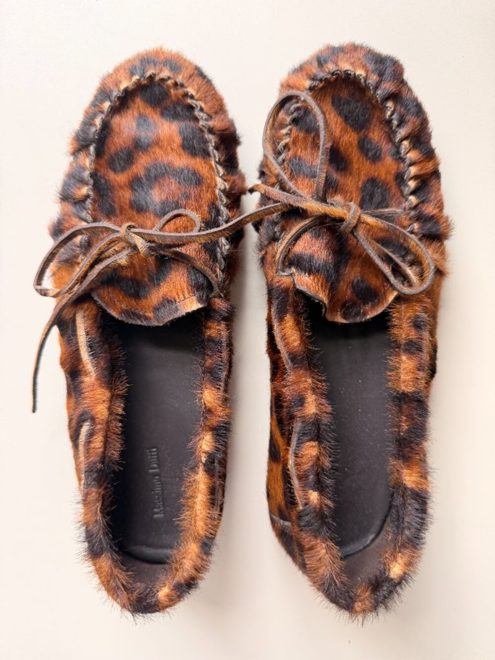 Massimo Dutti Leopard Print Deck Shoes. Size 8. 